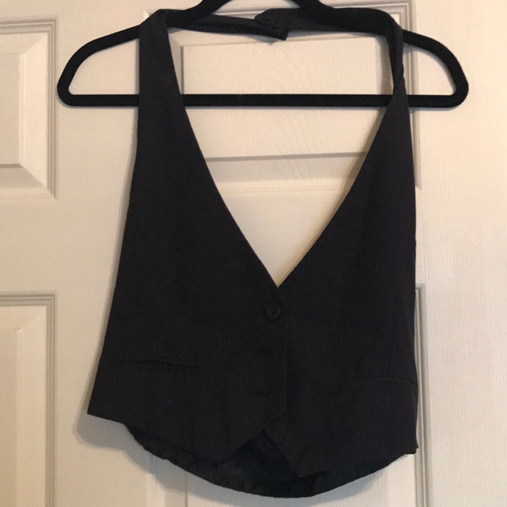 Black Pinstripe Vest